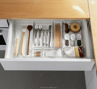 Lot de 5 organisateurs de tiroirs de bureau empilables en plastique plateaux multi-tailles bacs de rangement de vanité de maquillage diviseurs de tiroirs de bureau
