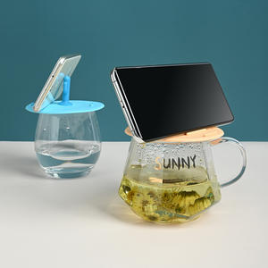 Couvercle de tasse en silicone ZYB317, universel, anti-poussière, anti-fuite, pour tasses en verre et en céramique, orange, bleu, rose - Product Image 2