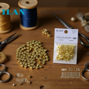 Ciondoli a forma di cuore in metallo ILAN 3x8mm oro 8g per accessori artigianali - Product Image 3