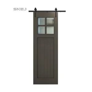 उच्च गुणवत्ता अनुकूलित जलरोधक आंतरिक लकड़ी के खलिहान दरवाजा स्लाइडिंग लकड़ी के खलिहान दरवाजा