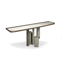 Console de table de luxe au design moderne, table miroir en marbre, meubles de salon