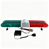 Barre lumineuse d'avertissement de circulation à LED verte et rouge haute luminosité BIAOCHI 47'' 1,2 m pour toit de voiture, camion, sirène, klaxon, haut-parleur