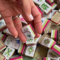 Jeu de Mahjong américain moderne de luxe pour adultes Moshi Tile, jeu de Mahjong chinois en acrylique, motif personnalisé, cadeau, jeu de casino