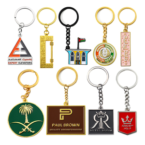 Logo d'entreprise personnalisé Émirats Arabes Unis Qatar Arabie Saoudite Souvenir Porte-clés personnalisé en alliage de zinc en métal plaqué or émaillé Porte-clés personnalisés - Product Image 4
