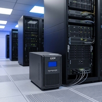 UPS Online Frekuensi Tinggi 1-10KVA Gelombang Sinus Murni Layar LCD Baterai Asam Timbal dengan Proteksi Petir