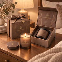 Boîte cadeau rigide magnétique personnalisée avec logo, emballage en papier recyclable pour bougie parfumée en pot pour mariage et anniversaire