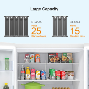 Sistema Organizzatore per Bevande da Frigorifero, Dispenser per Lattine di Soda, Organizzatore per Bottiglie Regolabile per Supermercati - Product Image 2