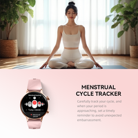 Montre connectée HW-L1 Mini pour femmes, écran 1,26 pouces, modes sportifs multiples, suivi du cycle menstruel, montre connectée tendance pour femmes