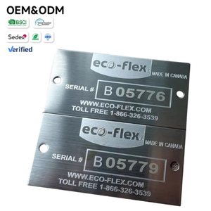 Letreros de metal placas de identificación Grabado 304 316 SS Logo marca Insignia de aluminio emblema grabado Placas de identificación de acero inoxidable - Product Image 1