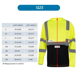 LX Stock Jaune Noir Hi Vis Construction Shirts Réfléchissant à manches longues Safety Polo T Shirt Low quantité minimale de commande Safety Shirt For Man