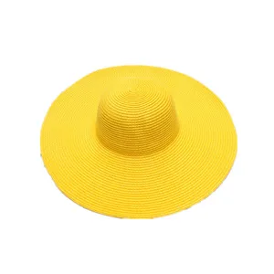 Wholesale Foldable Travel Parent-child Strawhat Women Summer Seaside Sun Beach Hat Floppy Oversize Large Wide Brim Straw Hats