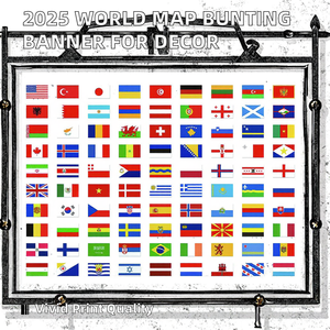 Guirlande de drapeaux en polyester double face réglable avec <span class=keywords><strong>carte</strong></span> du monde pour la décoration de jardin, de bar, de restaurant ou de fête - Product Image 2