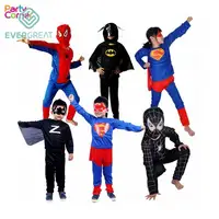 Çocuklar süper kahraman süslü elbise Zentai Cosplay kostüm cadılar bayramı çocuk karikatür Cosplay kostüm
