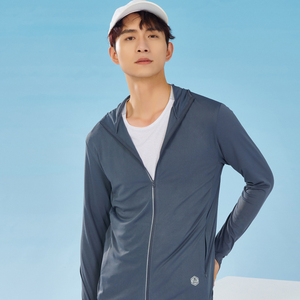 Custom Logo UPF 50+ <b>Summer</b> UV <b>Jacket</b> Outdoor Loose Hooded Full Zip up Tennis Gym Yoga Sports <b>Jacket</b> for <b>man</b> Cooling Feel - Product Image 4