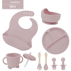 Ensemble d'ustensiles essentiels à ventouse avec bavoir et couvercle de gobelet pour plus de 6 <span class=keywords><strong>mois</strong></span> - Product Image 2