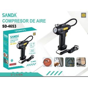 Compresseur d'air Sanda 8435481346538, manomètre numérique en plastique 80-130 PSI, gonfleur de pneus de voiture électrique portable - Product Image 1