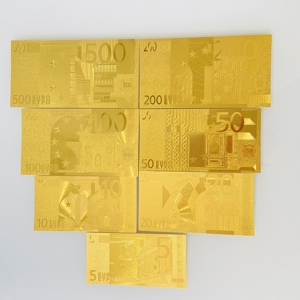 7 Designs <span class=keywords><strong>Billets</strong></span> de banque factices Euro à feuille d'or 5 10 20 50 100 200 500 Euro, Cadeaux du Nouvel An, Argent de jeu - Product Image 1