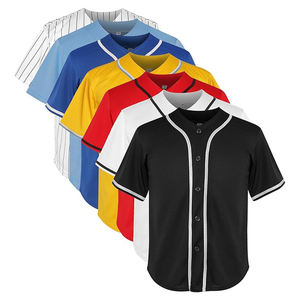 Maillot de softball respirant en maille de qualité supérieure pour homme, grande taille, avec nom d'équipe imprimé par <span class=keywords><strong>transfert</strong></span> thermique et patch brodé - Product Image 1