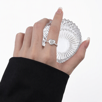 Bague en argent sterling QX S925 en forme de cœur avec étoile en zircon cubique plaqué or rose 18 carats, vente en gros, bijoux personnalisés OEM