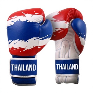 Gants de boxe personnalisés légers avec design du drapeau thaïlandais, en cuir de vachette de qualité supérieure pour le Muay Thai et l'entraînement professionnel, unisexe - Product Image 1