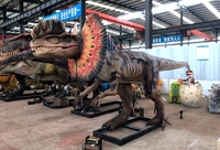 Modèle de dinosaure en métal personnalisé, Dilophosaurus animatronique réaliste pour parc d'aventure intérieur/extérieur, aire de jeux pour enfants