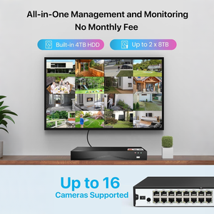 ชุดกล้องวงจรปิด 32CH NVR CCTV 4K 8MP HD พร้อมระบบ POE  ประกอบด้วยกล้องทรงกระบอก 16 ตัว สำหรับภายนอกอาคาร กันน้ำ  พร้อมระบบตรวจจับใบหน้า  H.265  ฮาร์ดดิสก์ 4TB - Product Image 4