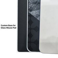 Tapis de souris de jeu en verre noir personnalisé, tapis de souris professionnel en verre trempé pour l'e-sport avec surface micro-gravée ultra-lisse