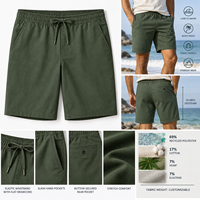 Shorts hybrides écologiques en gros pour hommes – Mélange chanvre-coton extensible, sans coutures, avec cordon de serrage latéral – Idéal pour la plage, la natation, les voyages et la marche – OEM XL