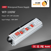 Alimentation à découpage étanche Bailide 12V 8.3A/24V 4.1A pour extérieur, efficacité 85% pour bandes LED, caissons lumineux et sécurité