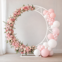 Arche en fer portable robuste en forme de croissant de lune, hauteur 1,8 m, support de toile de fond pour décoration de mariage, fête ou événement