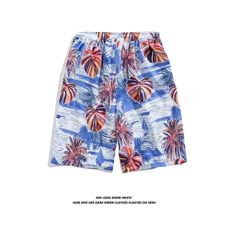 Shorts for men's quick drying thin floral High Quality summer Hawaiian Korean Breathable print ive pofint beach pants for men