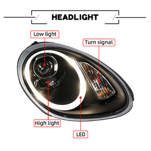Pour Porsche Cayman 987.1 & <span class=keywords><strong>Boxter</strong></span> 2005-2008 style phare LED DRL nouveau faisceau haut et bas xénon lampe frontale accessoire 12V tension - Product Image 3
