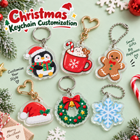 Porte-clés en acrylique personnalisés pour les fêtes, sapin de Noël, canne en sucre, vente en gros, fabricant OEM, fournisseur, cadeaux de détail, emballage, B2B mondial