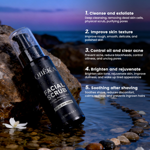 Exfoliante facial energizante y vigorizante para hombres QBEKA, exfoliante facial diario para eliminar las células muertas de la piel - Product Image 6