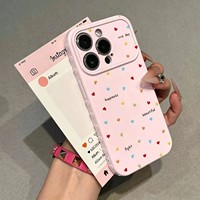 Coque de téléphone en TPU souple avec motif cœurs pastel et mots positifs, protection intégrale de l'appareil photo pour iPhone 18 17 16 PRO MAX