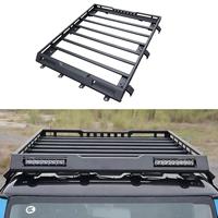 Plateforme de toit tout-terrain avec panier de chargement et barre lumineuse LED, ajustement direct pour Suzuki Jimny JB74 2019-2025 – Amélioration extérieure
