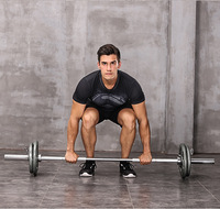 Barre de musculation en acier de 20 kg en gros, logo personnalisé, barre de compétition fixe pour équipement de fitness, barre de musculation droite