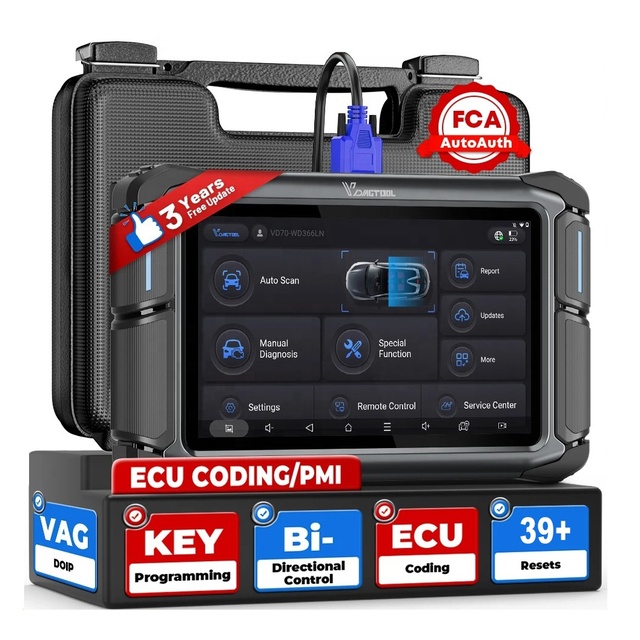 VDIAGTOOL VD70 7inch Touch Screen Car Diagnostic OBD2 Scanner with 39+ Reset Functions Automotive Locksmith Tool 2in1