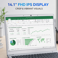 Ordinateur portable professionnel neuf de 14,1 pouces avec écran IPS FHD, processeur Intel J3355 Dual Core 2,5 GHz, 8 Go de RAM, 256 Go de SSD, Windows 11 Home