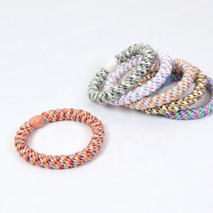 कोरा फैशन कस्टम डिजाइन लोचदार मिश्रण चमकदार रंग मोटी विभिन्न बालों के लिए महिलाओं के लिए लोचदार बाल बैंड - Product Image 4
