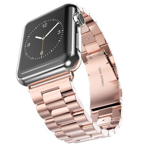 Correa de Brazalete de Metal de Tres Eslabones Sólidos 316 para <span class=keywords><strong>Apple</strong></span> <span class=keywords><strong>Watch</strong></span> Ultra Serie 8, Correa de Reloj para <span class=keywords><strong>Apple</strong></span> <span class=keywords><strong>Watch</strong></span>, Dorada - Product Image 2