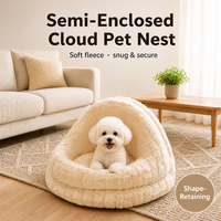 Lit pour chien en forme de grotte, en peluche, avec capuche, anti-anxiété, pour petits chiens et chats, doux, lavable, en fausse fourrure, confortable, OEM ODM personnalisé