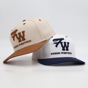 Gorra de Béisbol de 5 Paneles de Algodón de Alta Densidad Resistente a la Humedad, Bordado Personalizado con Logotipo 3D, Antiarrugas, de Dos Tonos - Product Image 1