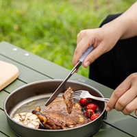 Ensemble de couverts en titane KEITH 3 pièces Ti5213, rangement en silicone ultraléger, qualité alimentaire pour le camping, les voyages, le bureau, les pique-niques