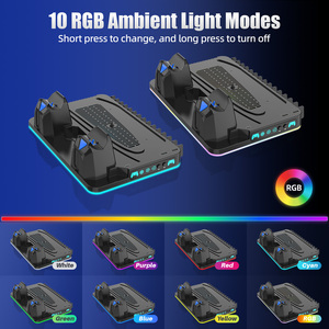 แท่นชาร์จคอนโทรลเลอร์ PS5 แบบขายส่ง พร้อมพัดลมระบายความร้อน ไฟ RGB และแท่นวางอเนกประสงค์ ชาร์จเร็ว - Product Image 2