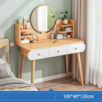 Meuble de chambre à coucher en bois blanc 2022 Bureau de maquillage à 1 tiroir avec miroir cosmétique sans chaise ni tabouret