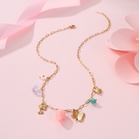 À la mode coloré raisin fraise champignon cerise fruits breloques collier Bracelet ensemble femmes en acier inoxydable bijoux de mode
