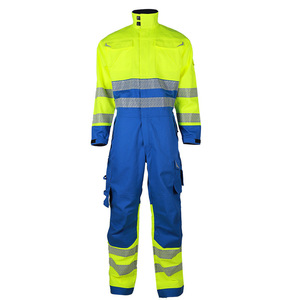 Combinaisons ignifuges jaunes et bleues fluorescentes, vêtements de travail pour le secteur pétrolier, la soudure, l'exploitation minière, les chantiers navals, vêtements de sécurité - Product Image 1