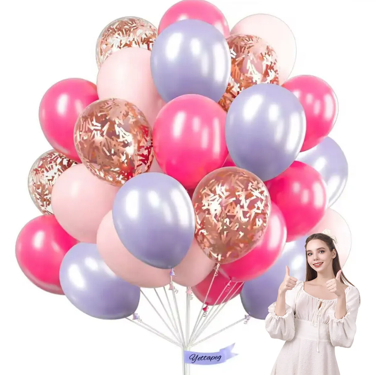 12Inch Gouden Roze Confetti Feestdecoratie Gelukkige Verjaardag Globos Latex Ballonnen Kit Verpakt