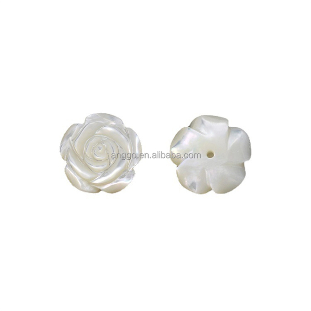 Material White Carved 3D DIY Handmade Jewelry Accessories Pearl Mop Cut Shell Rose Flower Supplies Crafts Materials Sea Shells